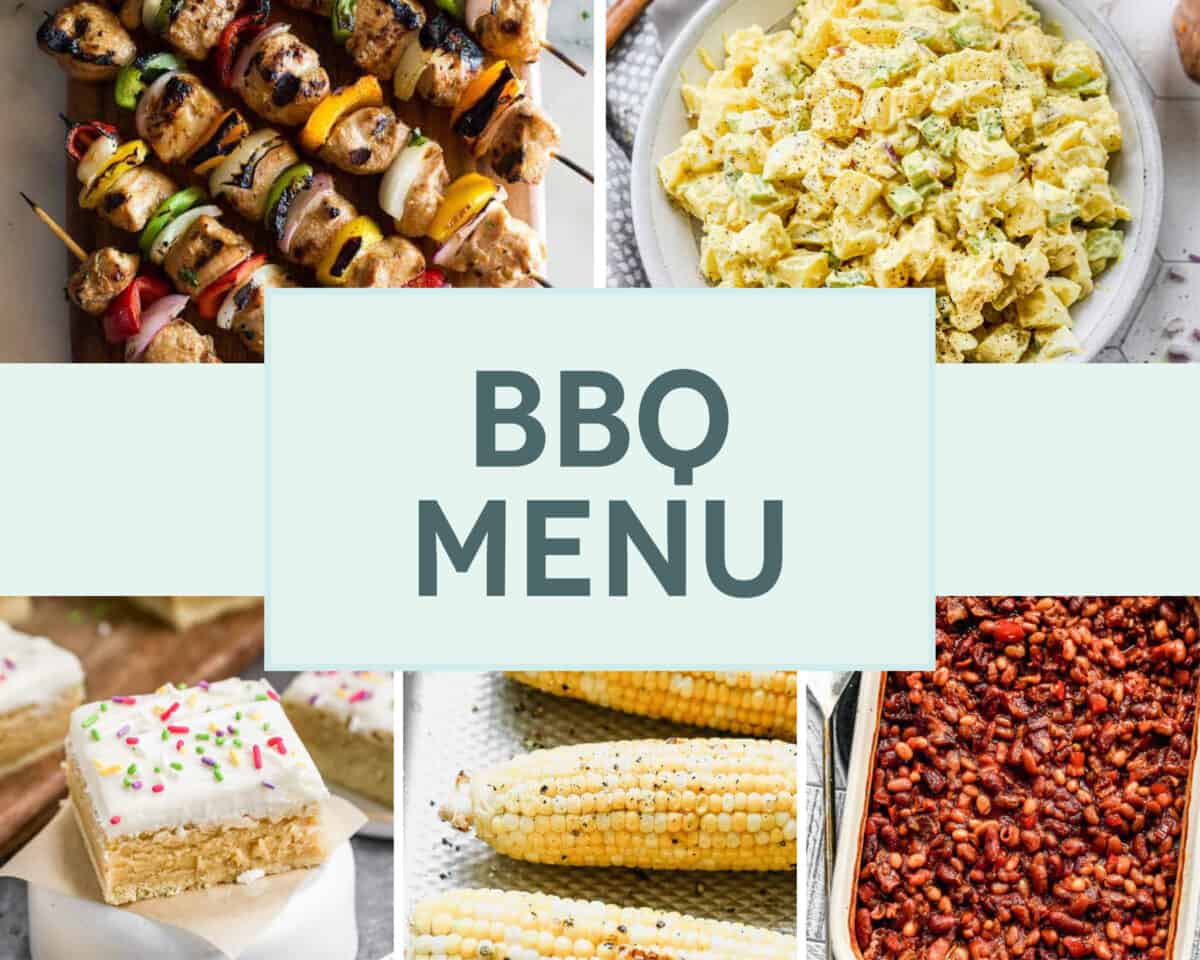 a collage of 5 recipes from the BBQ Meal Plan.