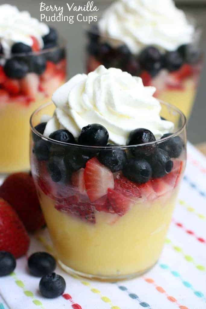 Berry Vanilla Pudding Cups from TastesBetterFromScratch.com