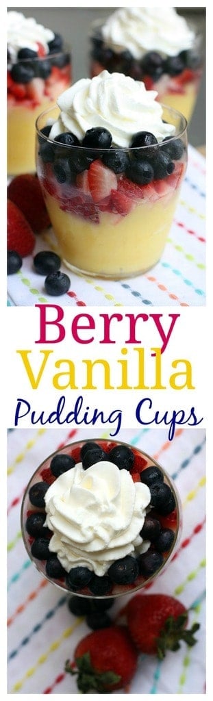 Berry Vanilla Pudding Cups from TastesBetterFromScratch.com