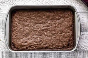 A pan of baked brownies.