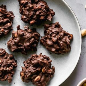 A plate with peanut clusters