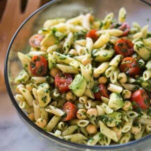 Spinach Avocado Pasta Salad | tastesbetterfromscratch.com