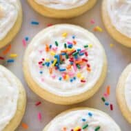 Frosted sugar cookie with sprinkles