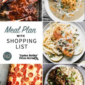 A collage of 5 recipes for meal plan 162.