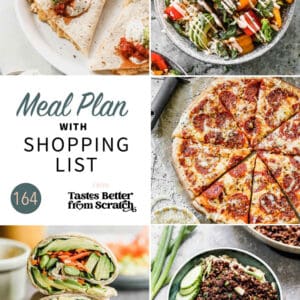 A collage of 5 recipes from meal plan 164.