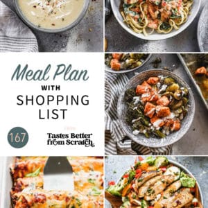 A collage of 5 recipes from meal plan 167.