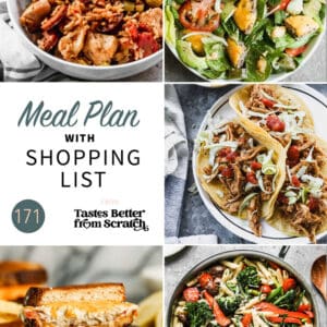 A collage of 5 recipes from meal plan 171.