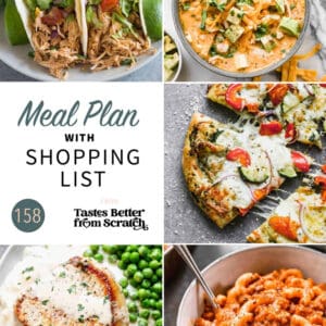 a collage of 5 images from meal plan 158.