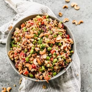 A big bowl of Thai Quinoa Salad, ready to serve.